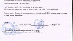 Как выглядит справка от врача в Редмонд