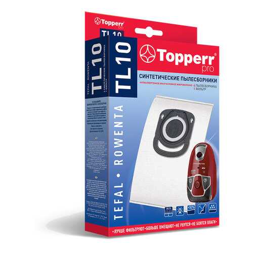 Мешки Topperr TL10 для пылесосов Tefal, Rowenta 4 шт в Редмонд